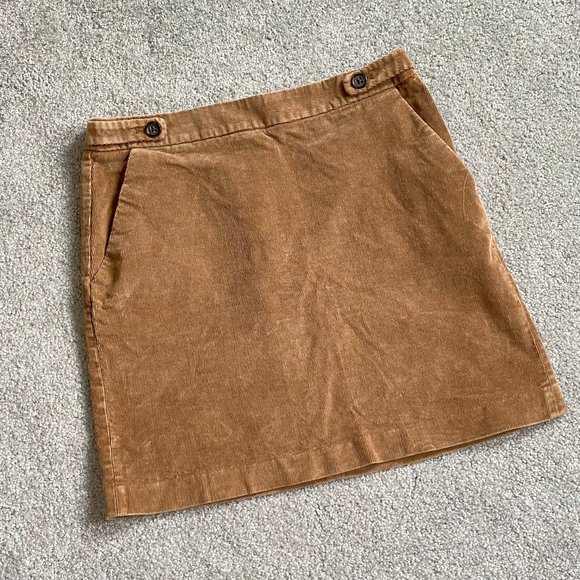 ❤️ Banana Republic Above the Knee Corduroy Skirt in Brown US6    - A157 - Picture 1 of 5